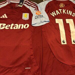 ENGLAND Premier AFC ASTON VILLA OLLIE WATKINS FC JERSEY Sz M,L,XL,2XL by Adidas